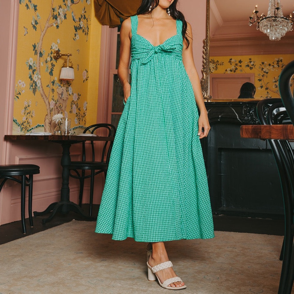 Buddy Love Green Gingham Maxi Dress